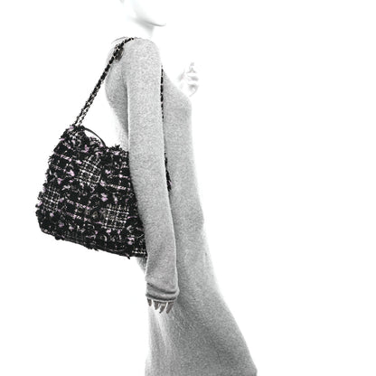 Chanel Tweed Sequin Quilted Chanel 22  Black Pink Multicolor 2 of 11
