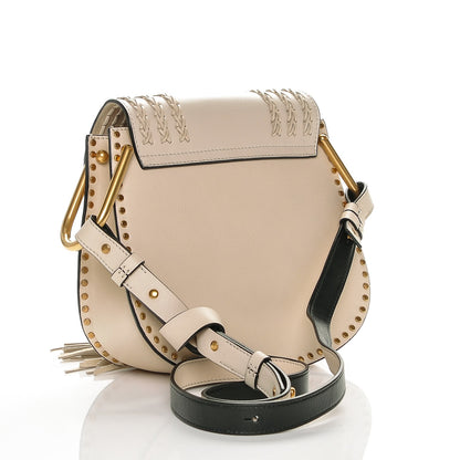 Chloe Calfskin Braided Small Hudson Shoulder Bag Abstract White 3 of 6