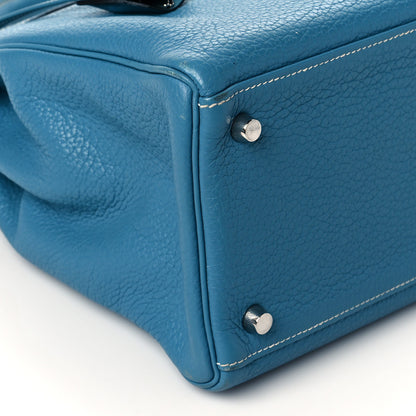 Hermes Taurillon Clemence Kelly Retourne 35 Blue Jean 8 of 10