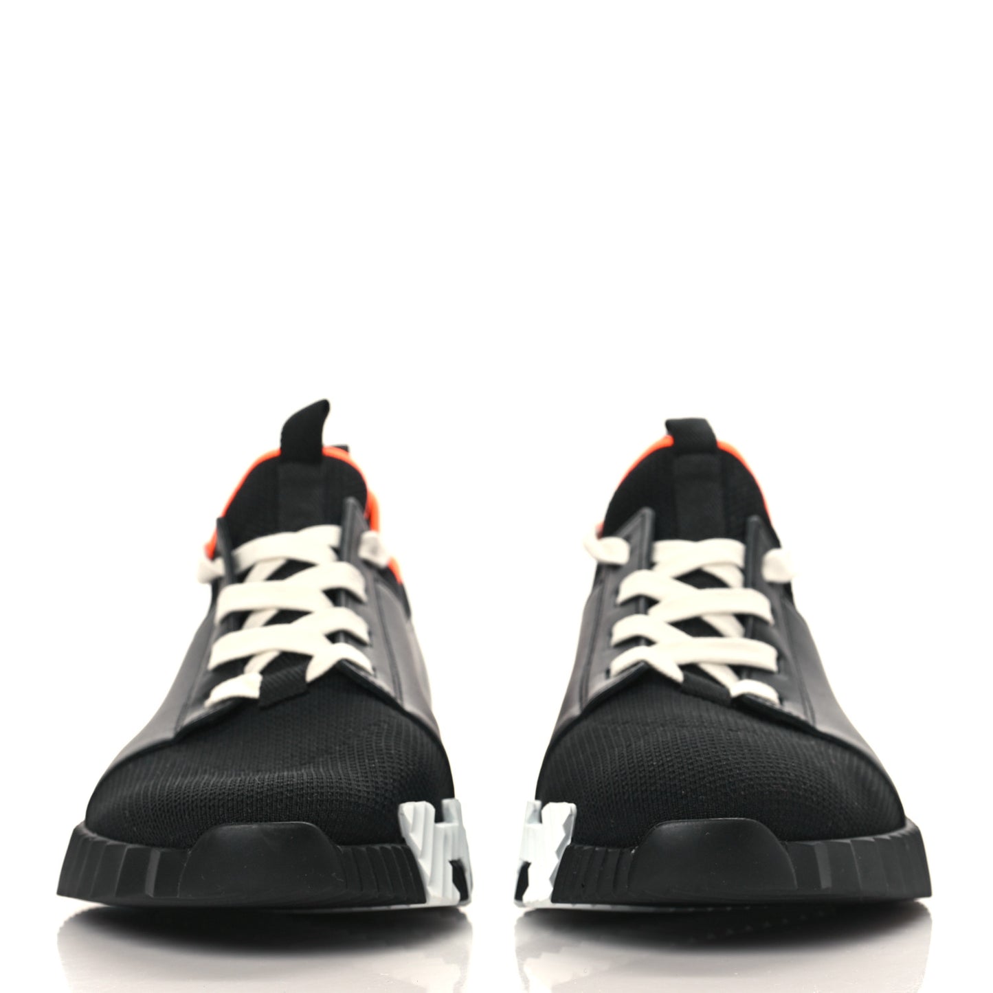 Knit Calfskin Mens Depart Sneakers 43 Black