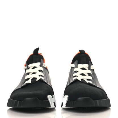 Hermes Knit Calfskin Mens Depart Sneakers 43 Black 2 of 8