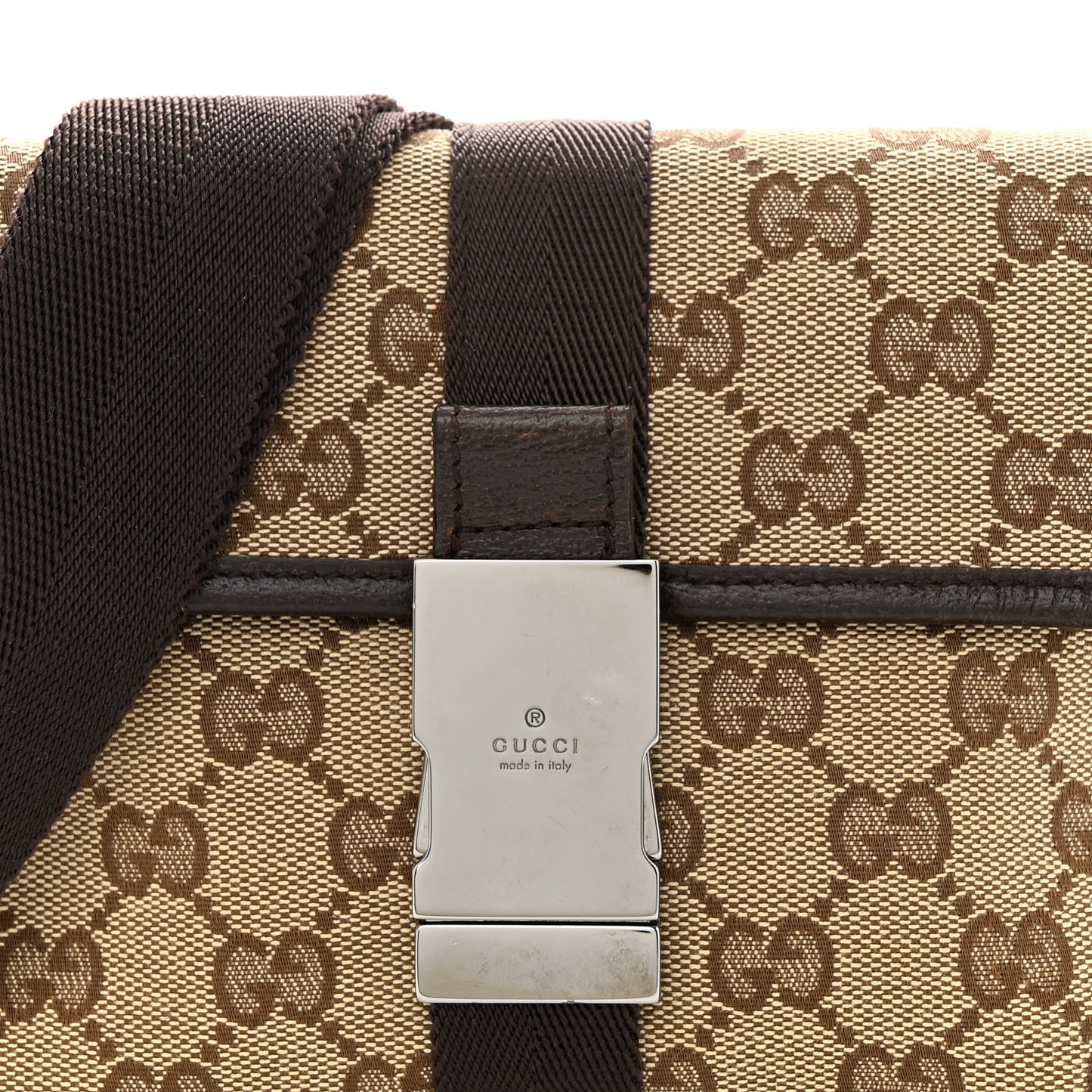 Monogram Waist Pouch Bag Dark Brown
