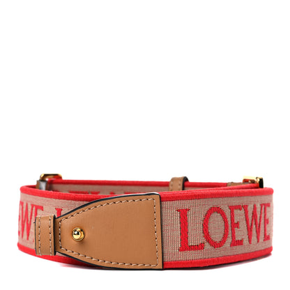 Loewe Calfskin Jacquard Anagram Strap Natural Red 1 of 5