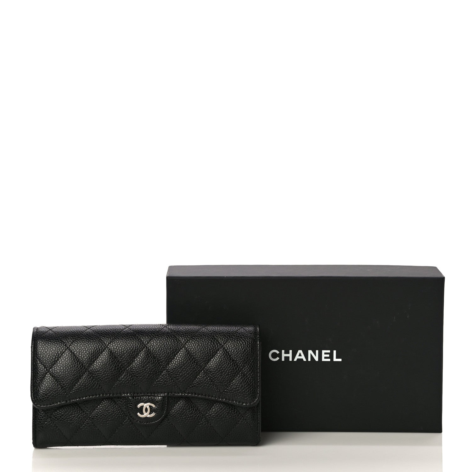 Chanel Caviar Quilted Large Gusset Flap Wallet Black 12 of 12
