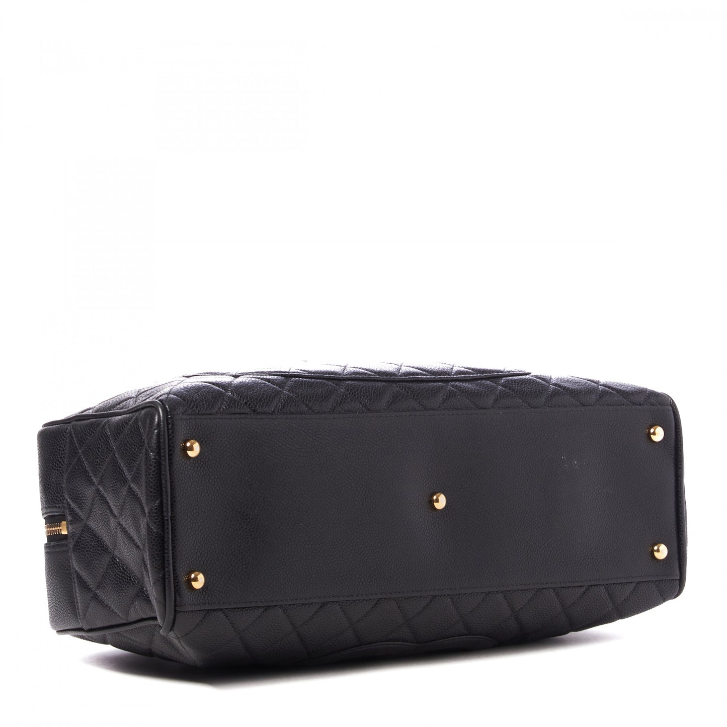 Caviar Quilted Large Bowler Black