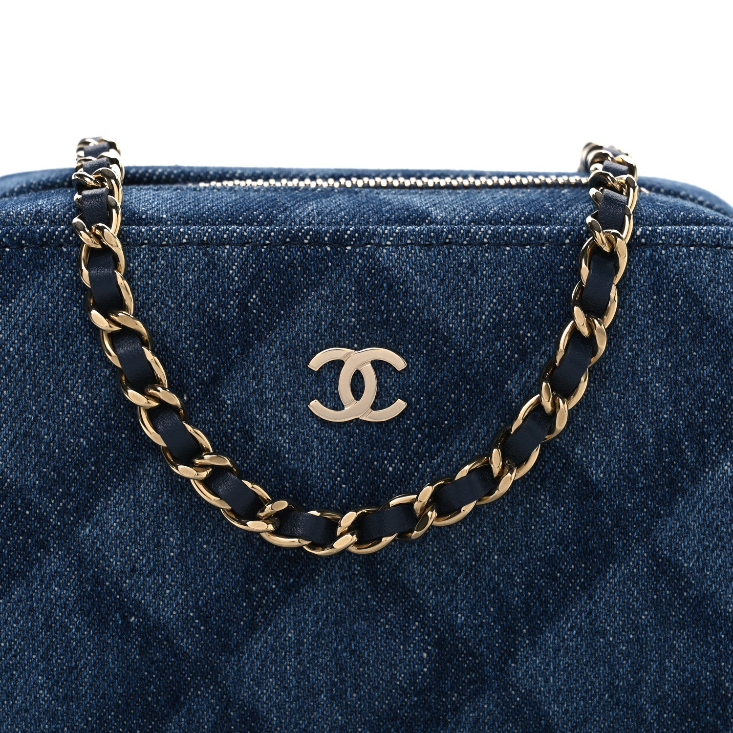Chanel Printed Denim CC Camera Case Blue 8 of 10