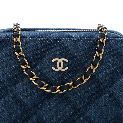 Chanel Printed Denim CC Camera Case Blue 8 of 10