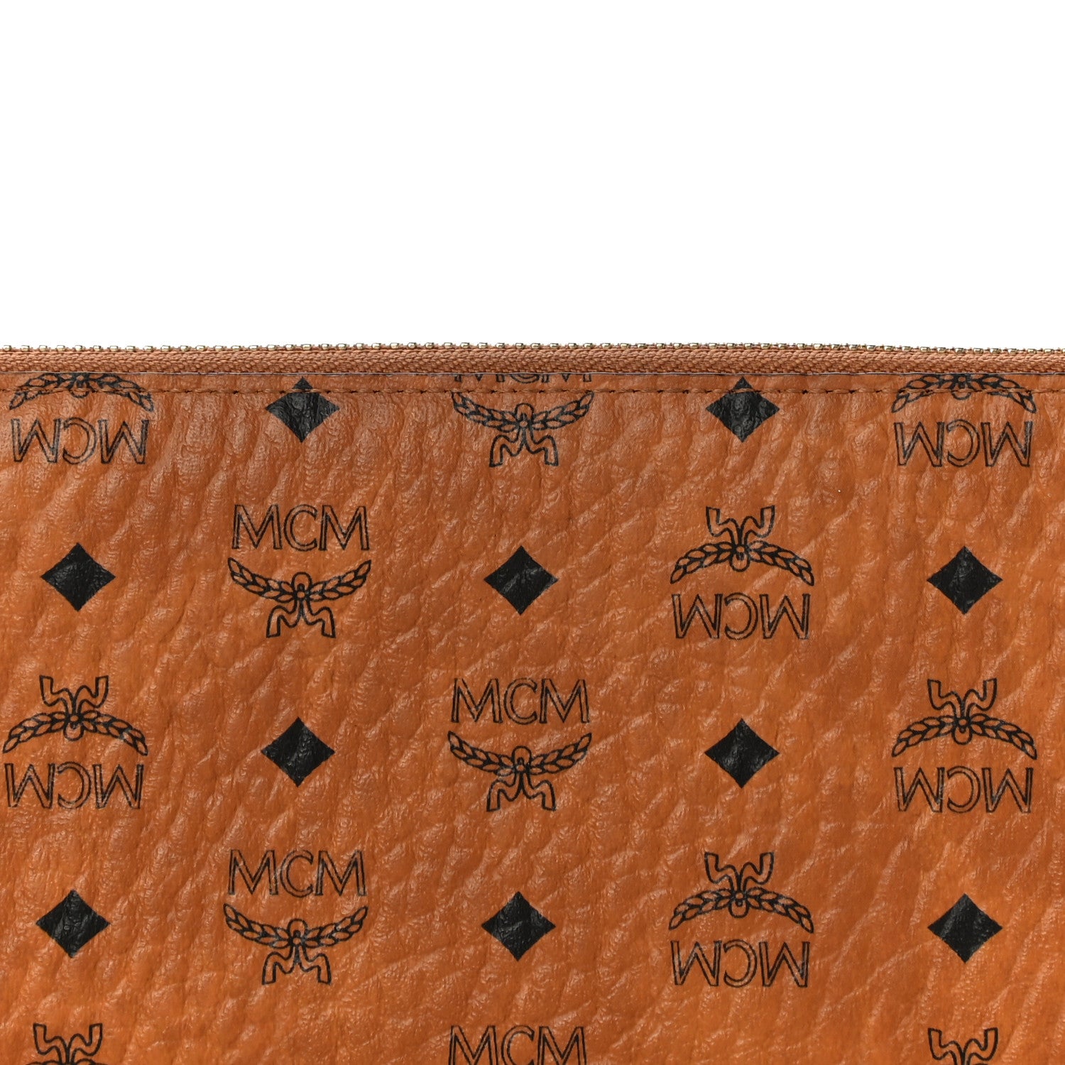 MCM Visetos Large Zip Around Wallet Cognac 7 of 10