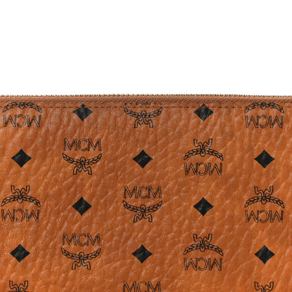 MCM Visetos Large Zip Around Wallet Cognac 7 of 10