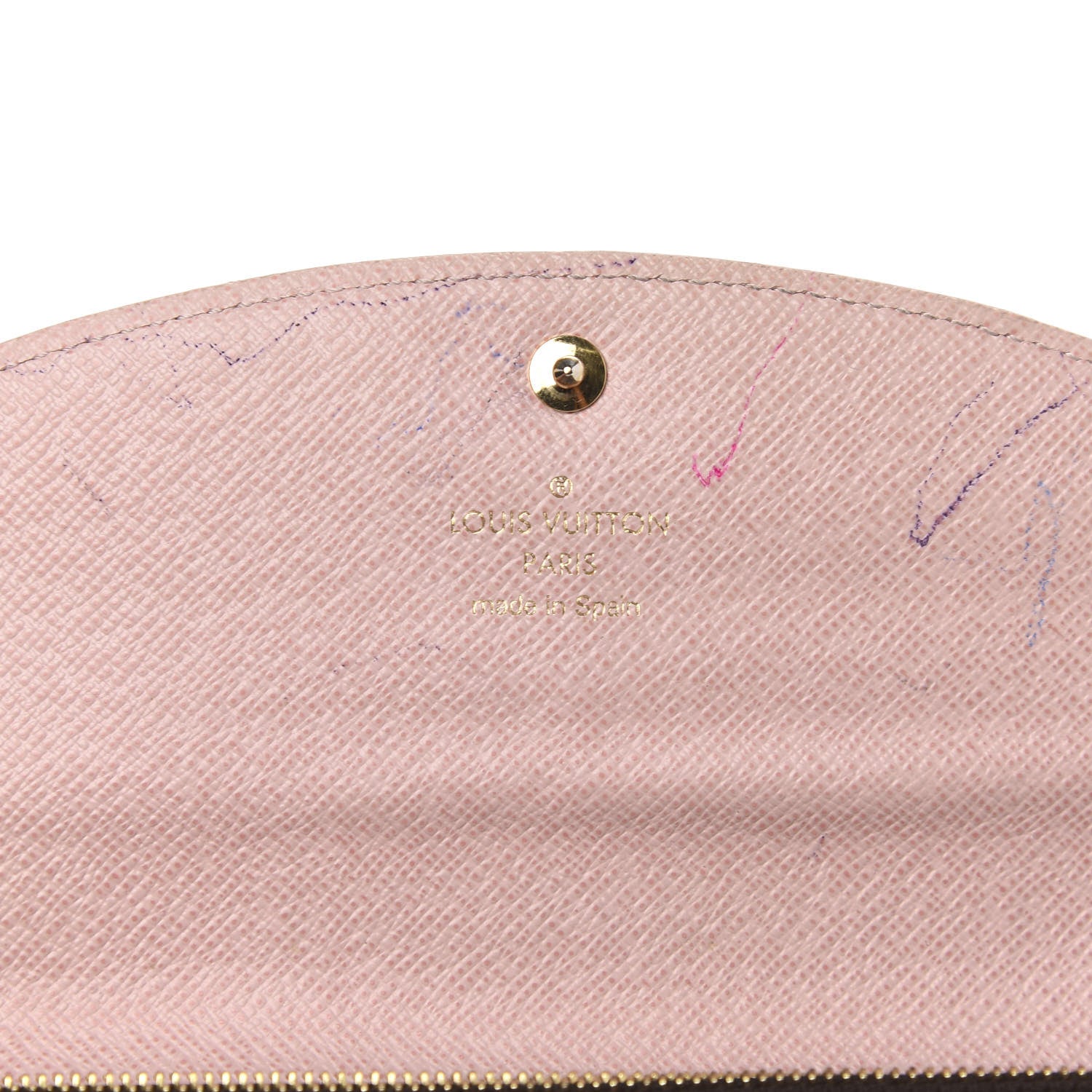 Louis Vuitton Damier Ebene Caissa Wallet Rose Ballerine 8 of 9