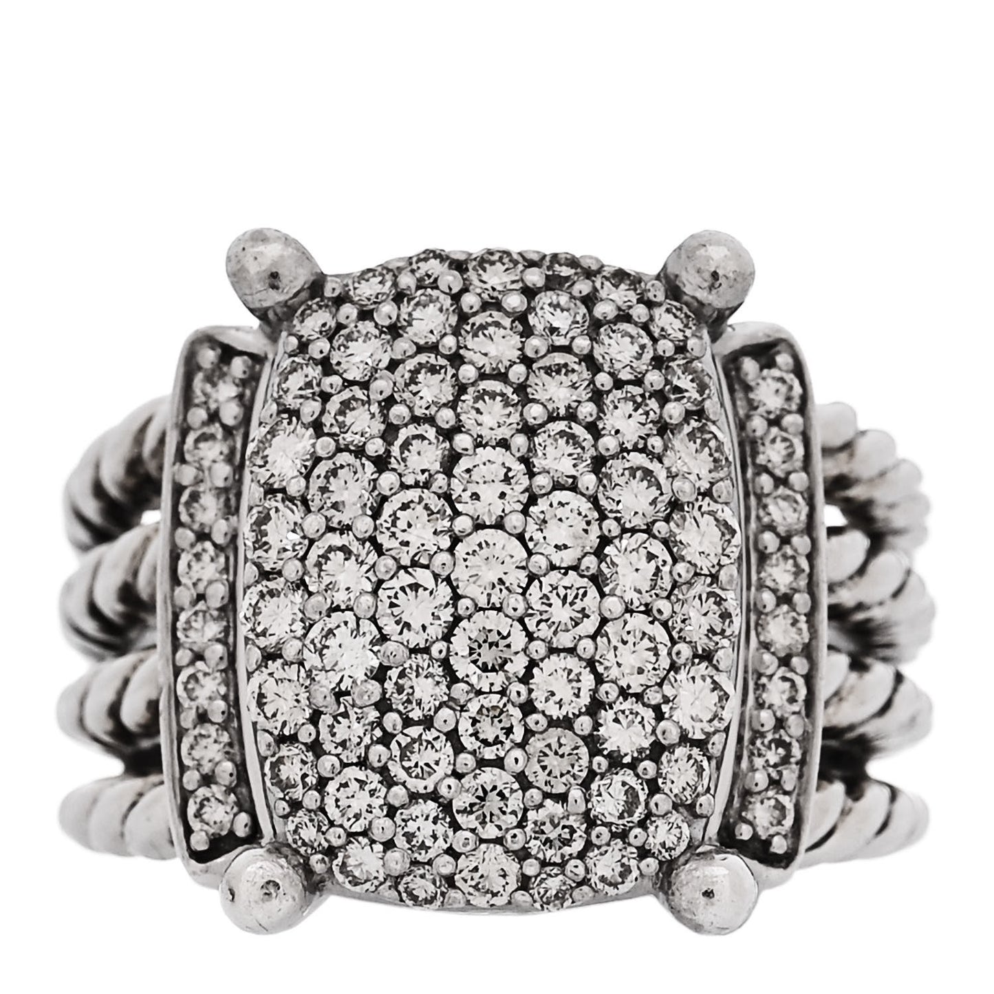 Sterling Silver Diamond 16mm Wheaton Ring 54 7