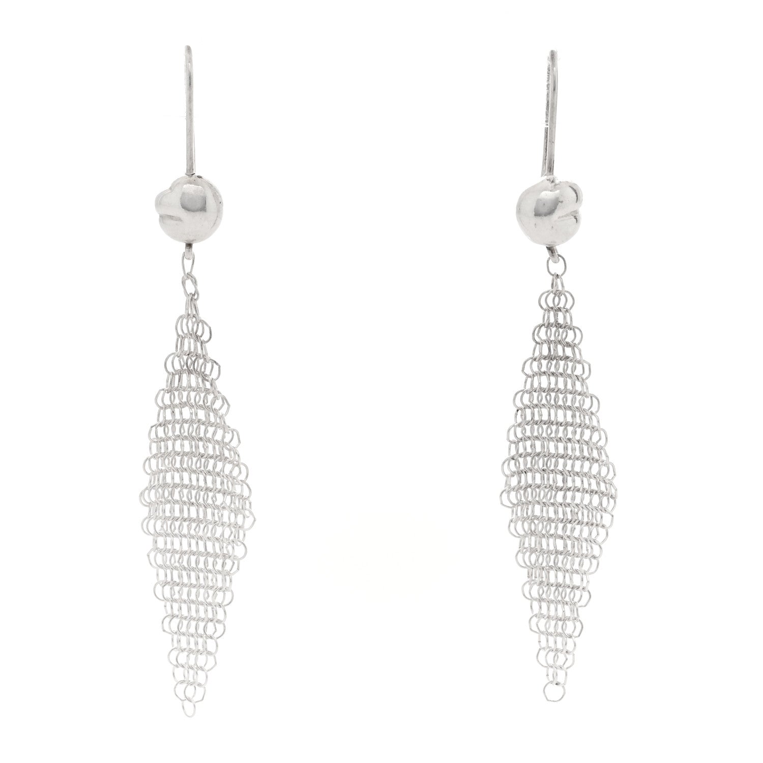 Tiffany Sterling Silver Small Elsa Peretti Mesh Earrings 1 of 6
