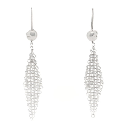 Tiffany Sterling Silver Small Elsa Peretti Mesh Earrings 1 of 6