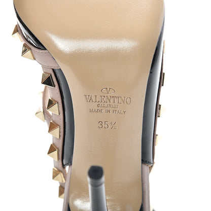 Valentino Garavani Patent Nappa Rockstud Ankle Strap 100mm Pumps 35.5 Black Poudre 6 of 10