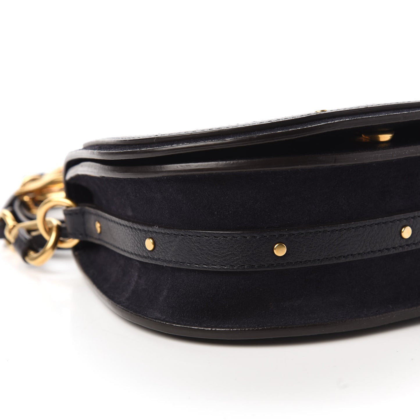 Calfskin Suede Small Constellation Studs Nile Bracelet Bag Black