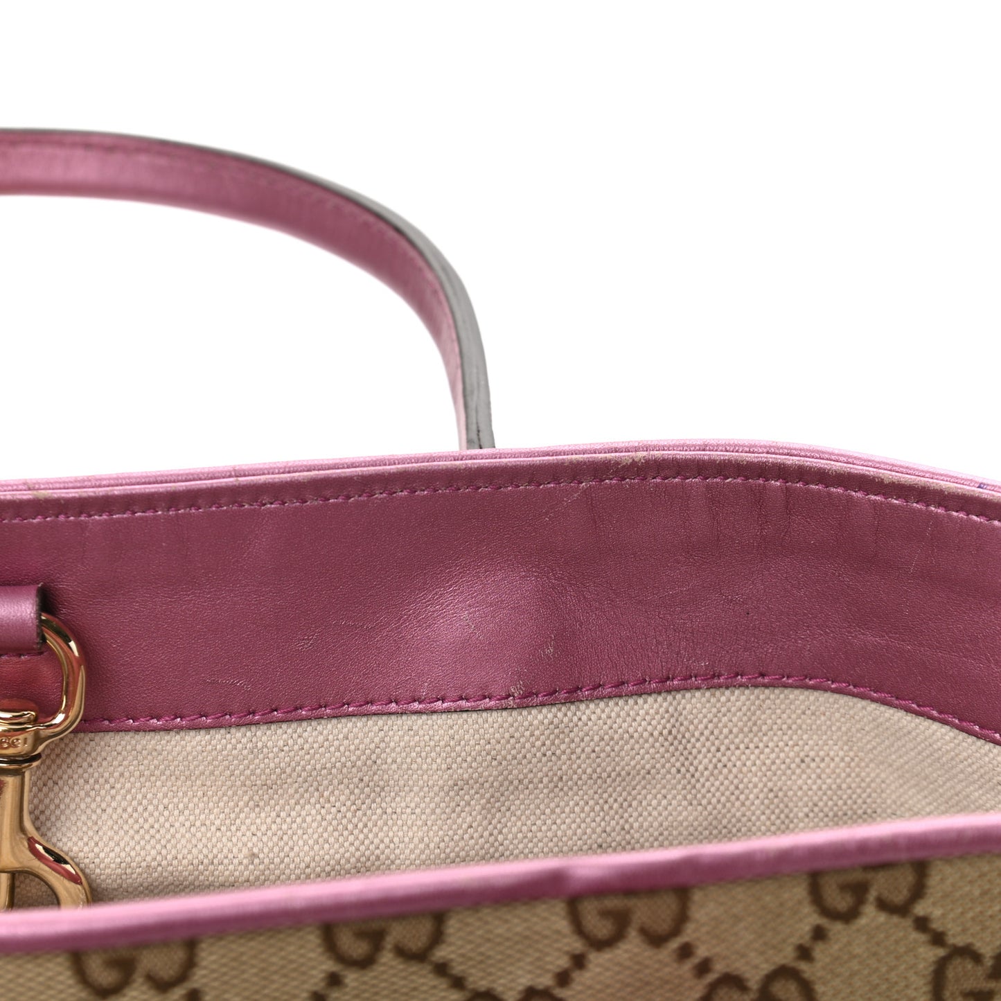 Monogram Large Heart Bit Charm Top Handle Tote Pink