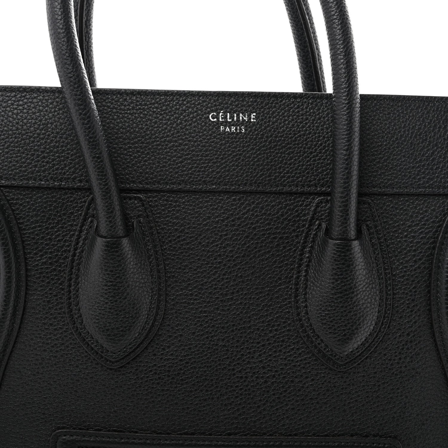 Celine Drummed Calfskin Mini Luggage Black 7 of 11