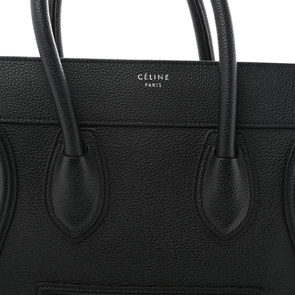 Celine Drummed Calfskin Mini Luggage Black 7 of 11