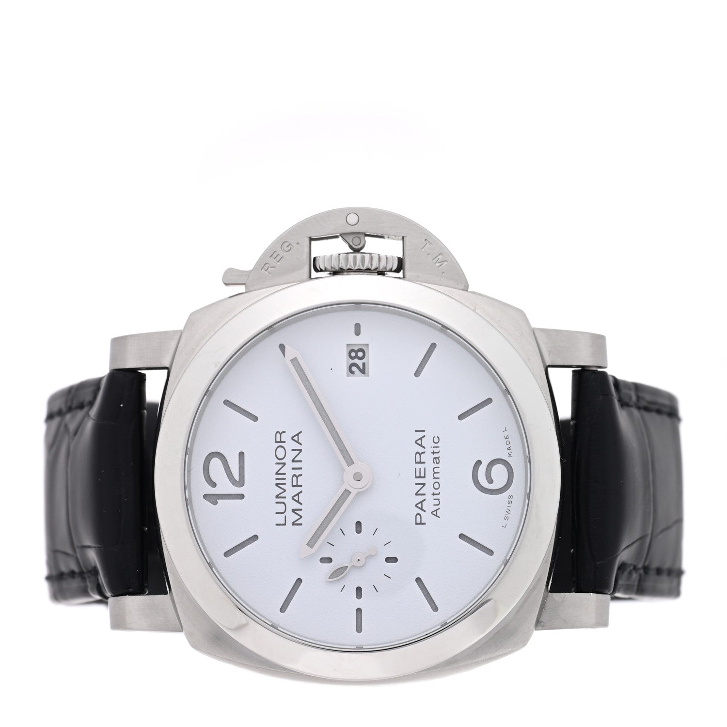 Panerai Stainless Steel Alligator 40mm Luminor Quaranta Automatic Watch White PAM01371 2 of 5