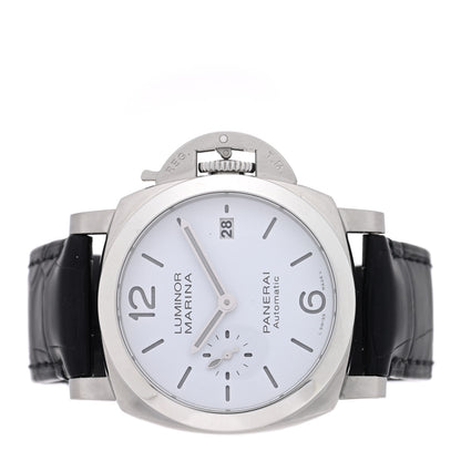 Panerai Stainless Steel Alligator 40mm Luminor Quaranta Automatic Watch White PAM01371 2 of 5