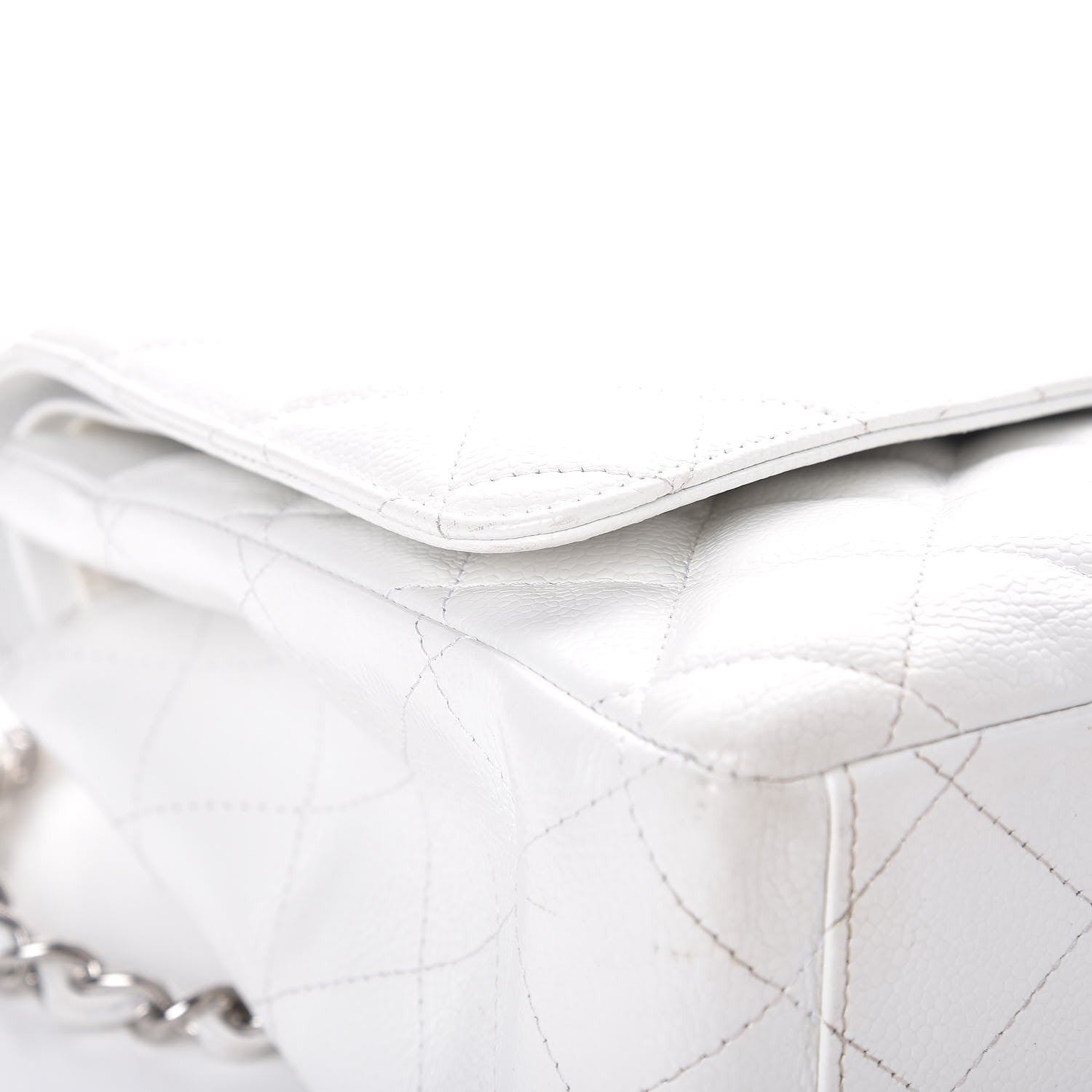 Chanel Caviar Quilted Maxi Double Flap White 12 of 12