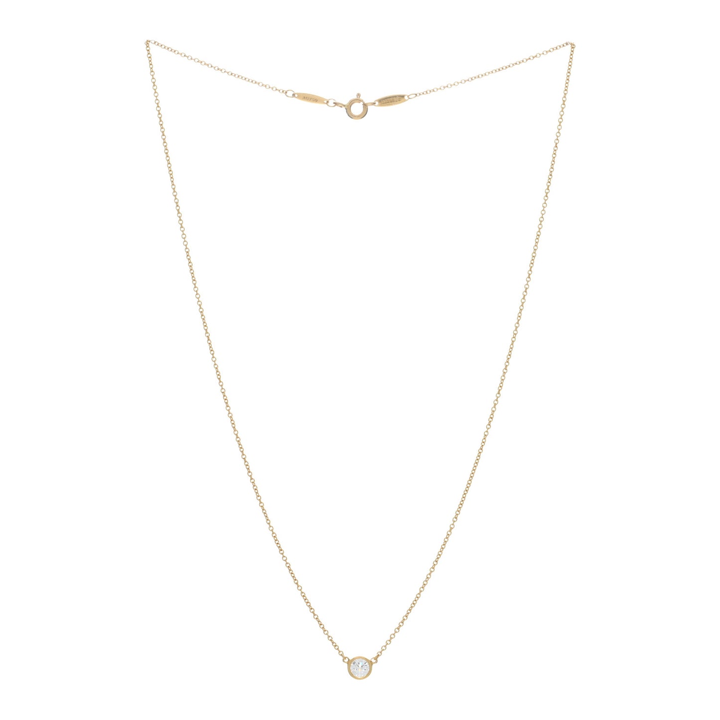 18K Yellow Gold Diamond .40ct Elsa Peretti Diamonds by the Yard Pendant Necklace