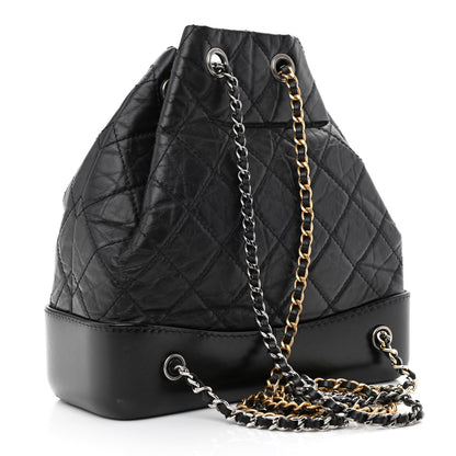 Chanel Aged Calfskin Quilted Small Gabrielle Backpack Black 3 of 12