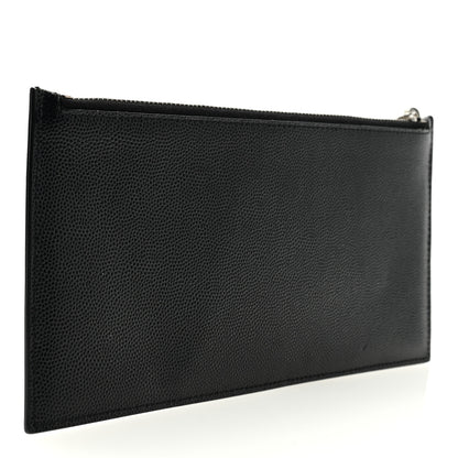 Saint Laurent Grained Calfskin Zip Pouch Tech Card Holder Black 3 of 6