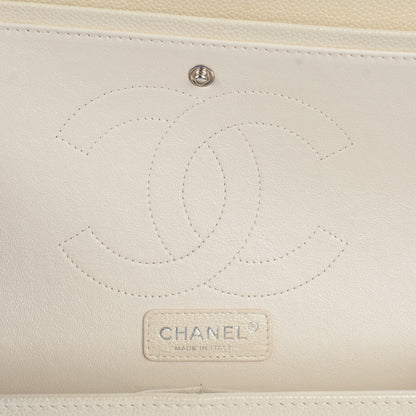 Chanel Pearly Caviar Quilted Jumbo Double Flap Dark White 7 of 11