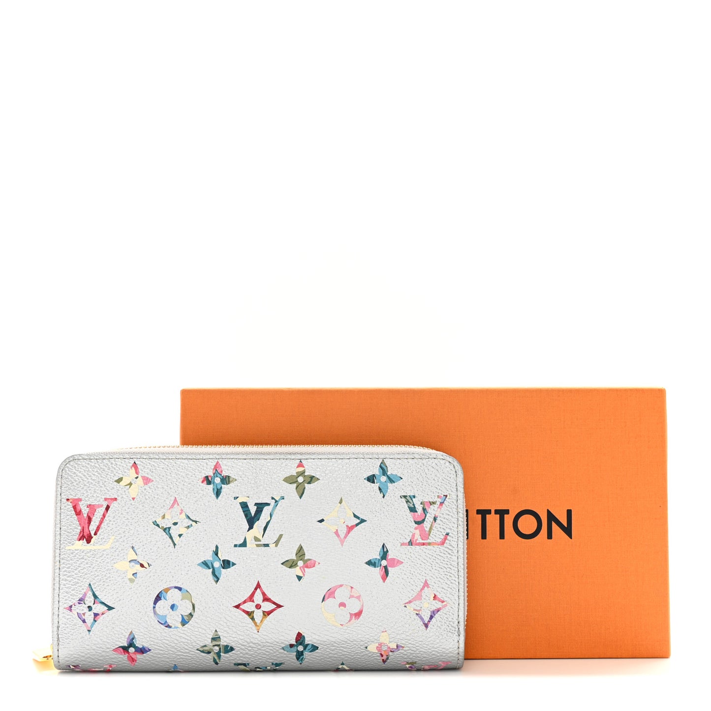 Metallic Monogram LV Garden Zippy Wallet Silver