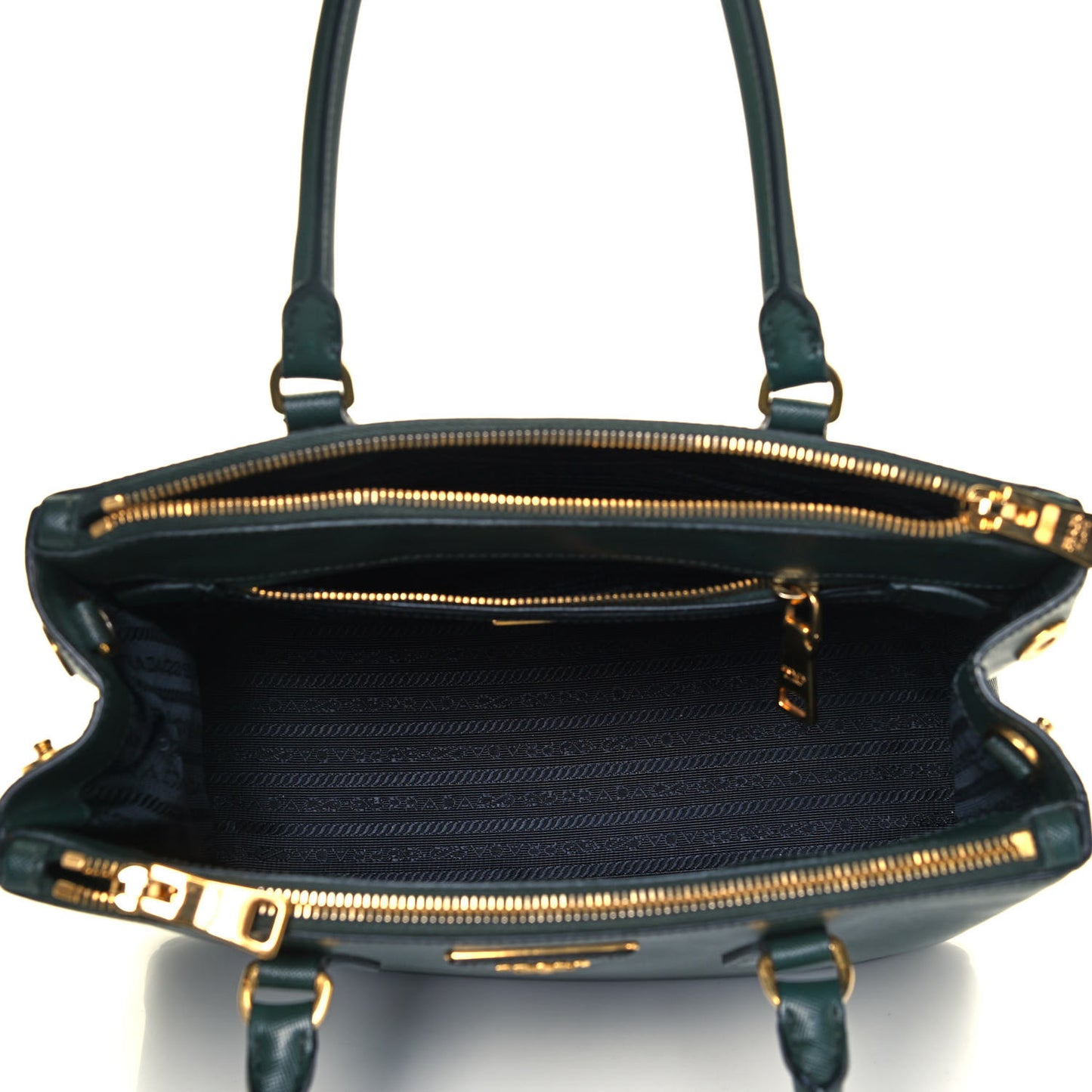 Saffiano Small Galleria Double Zip Tote Smeraldo