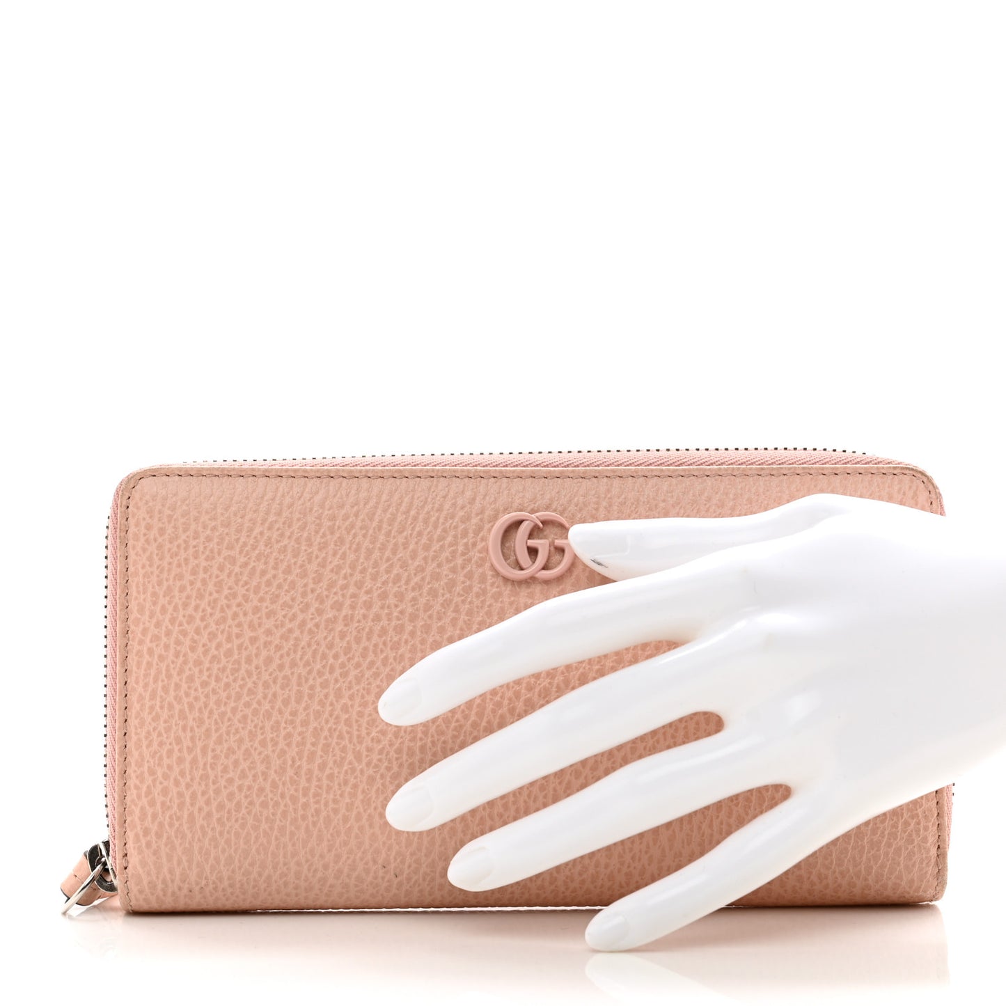 Dollar Calfskin Monochrome GG Marmont Zip Around Wallet Perfect Pink