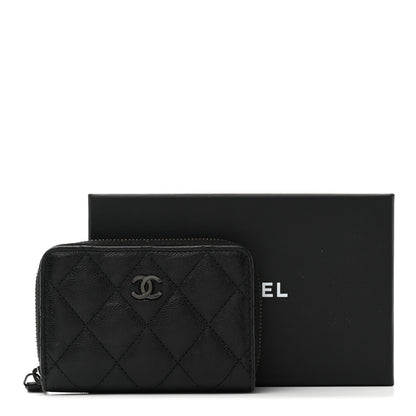 Chanel Calfskin Quilted Zip Coin Purse So Black 8 of 8