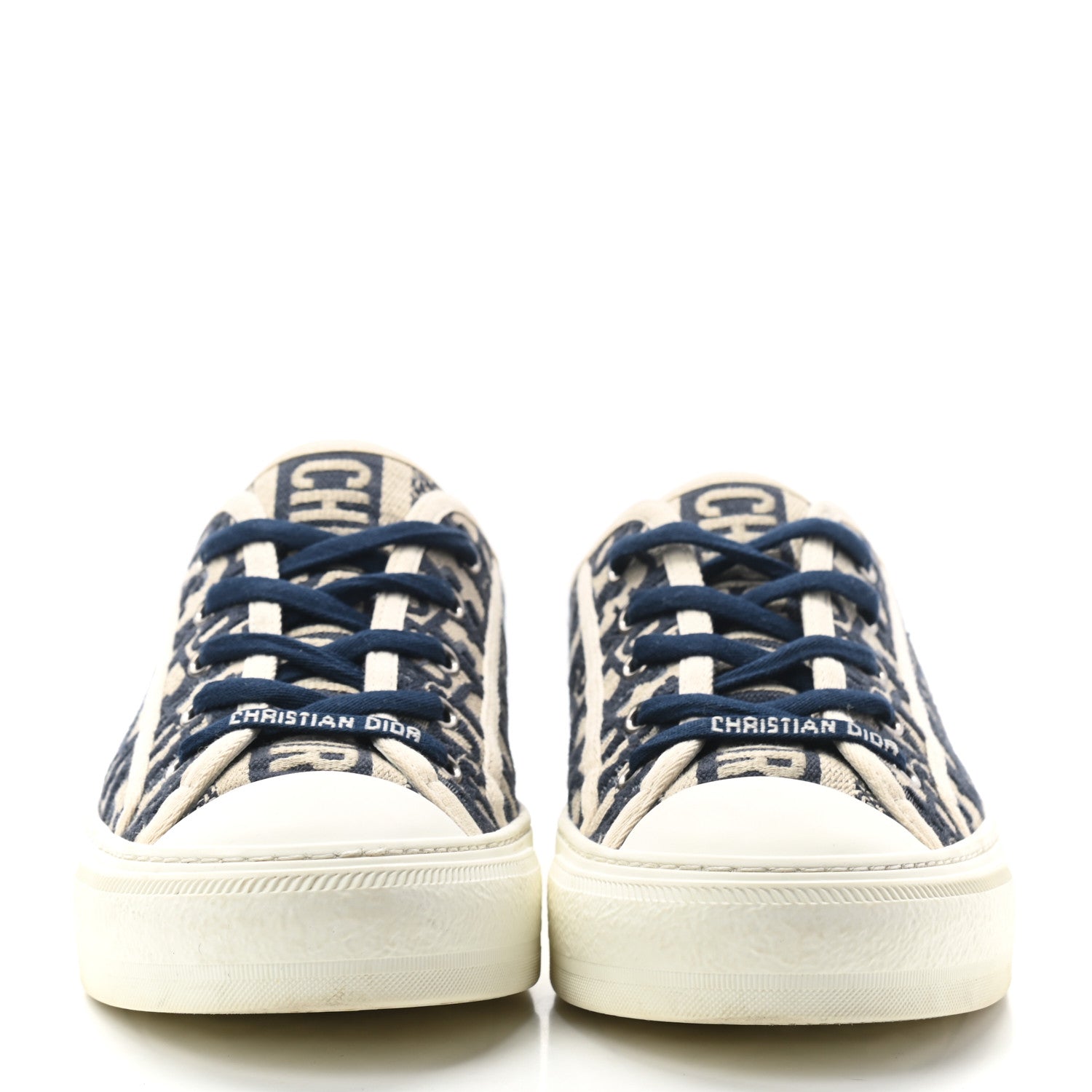 Christian Dior Canvas Oblique Walk'N'Dior Low Top Sneakers 40 Deep Blue 2 of 8