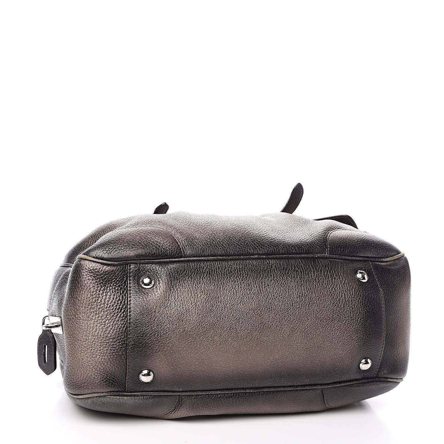 Prada Vitello Daino Antik Bauletto Tote Piombo 4 of 12