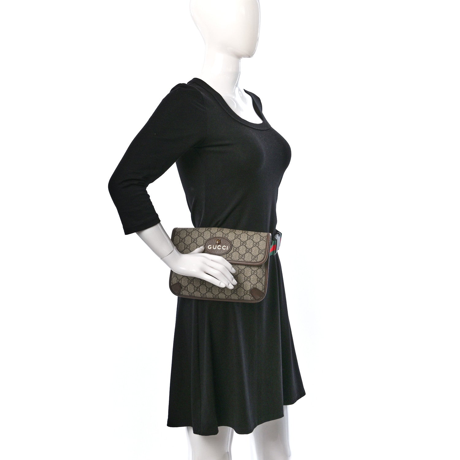 Gucci GG Supreme Monogram Neo Vintage Web Belt Bag Brown 2 of 9