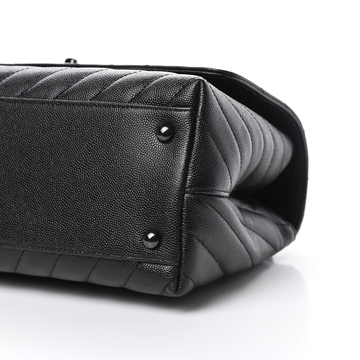Chanel Caviar Chevron Quilted Small Coco Handle Flap So Black 10 of 10