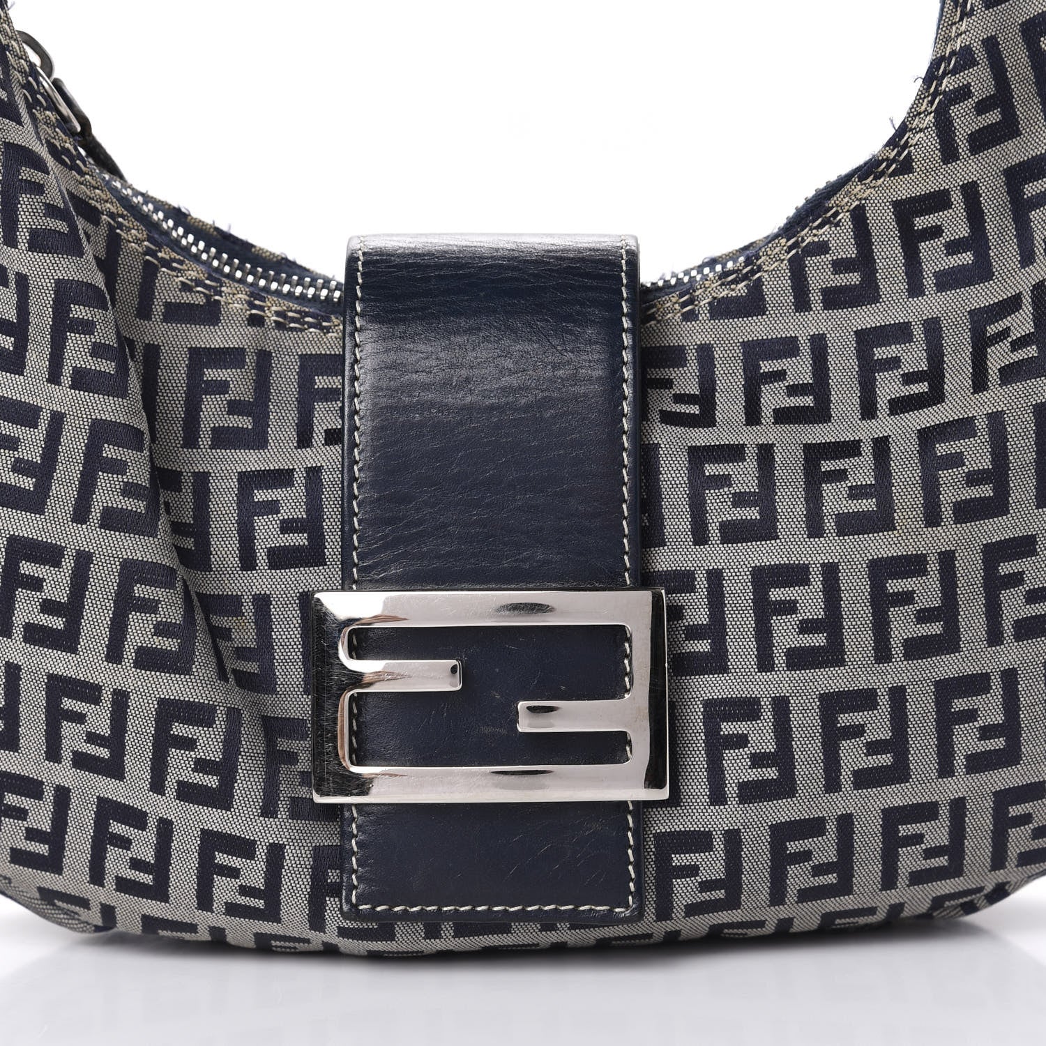 Fendi Zucchino Hobo Navy 9 of 9