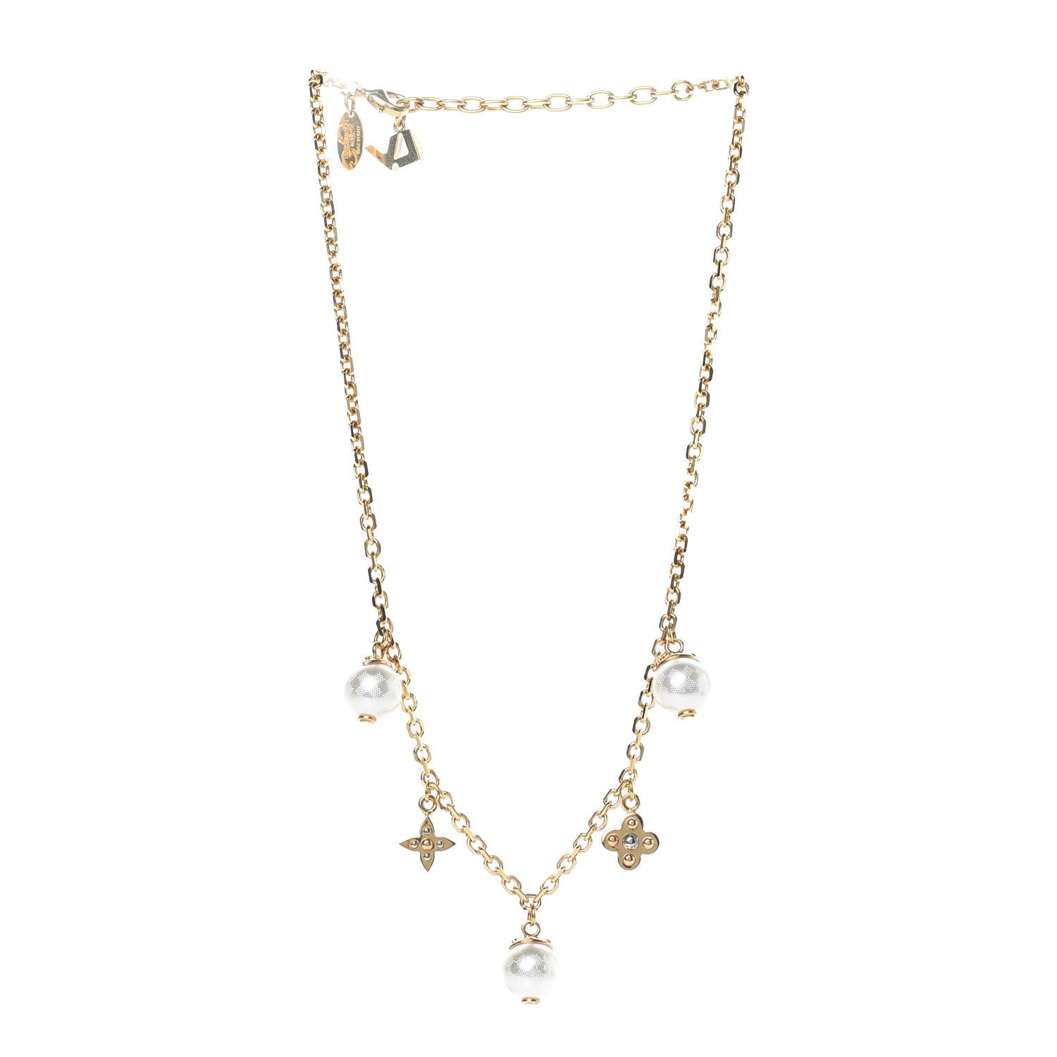 Louis Vuitton Pearl Charmy Necklace Gold 3 of 5