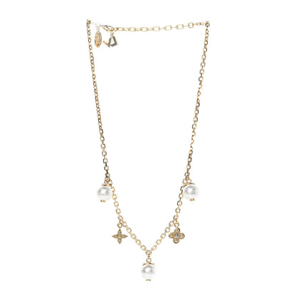 Louis Vuitton Pearl Charmy Necklace Gold 3 of 5