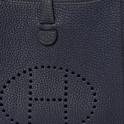 Hermes Taurillon Clemence Amazone Sangle Cavale Evelyne TPM Bleu Nuit Bleu Encre Cuivre 7 of 11