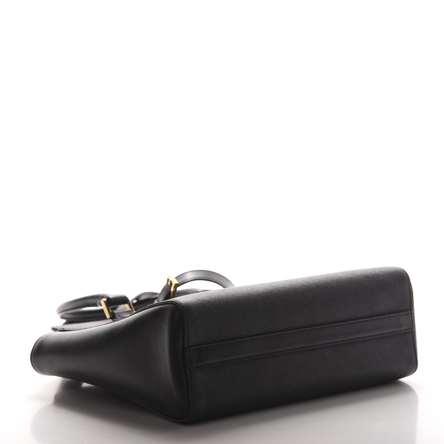 Prada Saffiano Soft Calfskin Small Zippered Tote Black 4 of 12