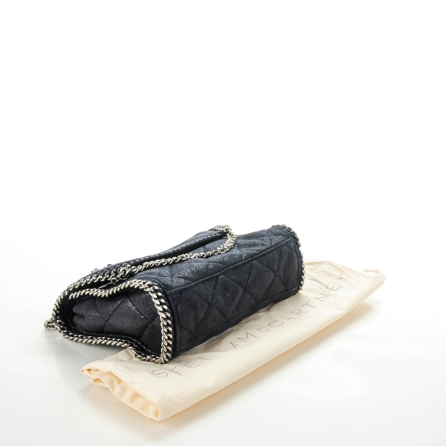 Shaggy Deer Quilted Mini Falabella Shoulder Bag Black