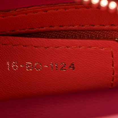 Christian Dior Lambskin Cannage Medium Bi-Color Lady Dior Orange Fuchsia 7 of 15
