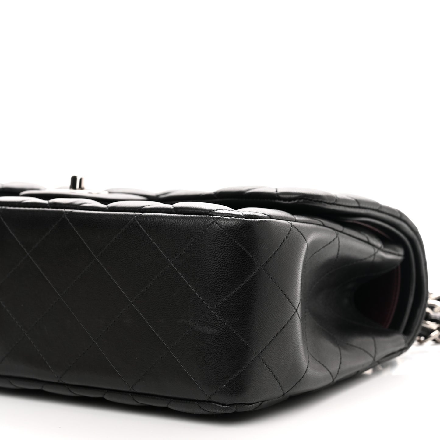 Lambskin Quilted Jumbo Double Flap Black