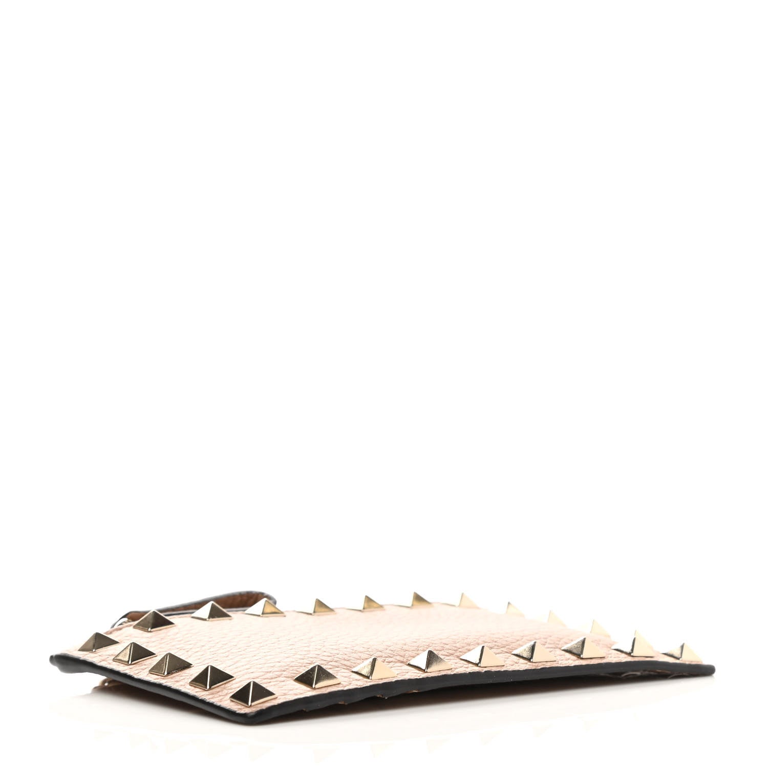 Valentino Garavani Pebbled Calfskin Rockstud Coin Case Card Holder Rose Cannelle 4 of 8