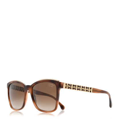 Chanel Polarized Square Chain Sunglasses 5360-Q Tortoise 1 of 9