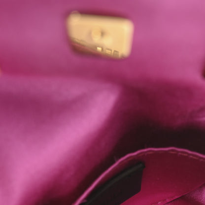 Fendi Sequin Paillettes Shiny Nappa Sex and the City Nano Maxi Buckle Baguette Charm Tortora 5 of 11