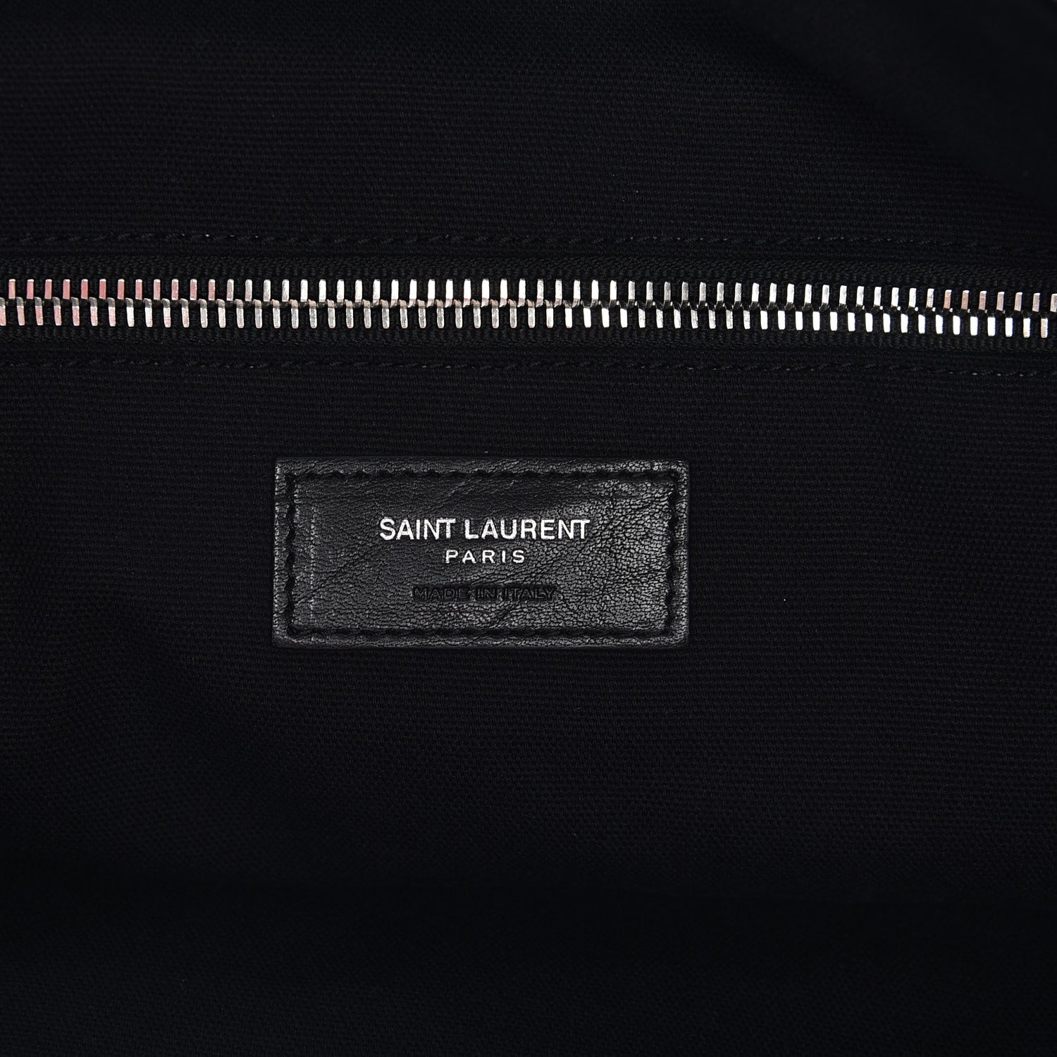 Saint Laurent Calfskin Crocodile Embossed Large Convertible ID Bag Black 7 of 8