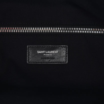 Saint Laurent Calfskin Crocodile Embossed Large Convertible ID Bag Black 7 of 8